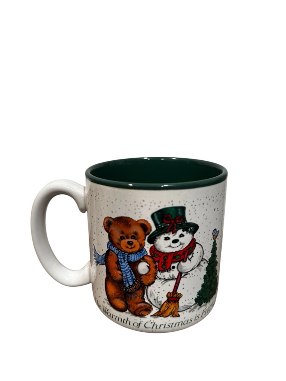 Vintage Ragamuffins Christmas teddy bear ceramic coffee tea mug 1989